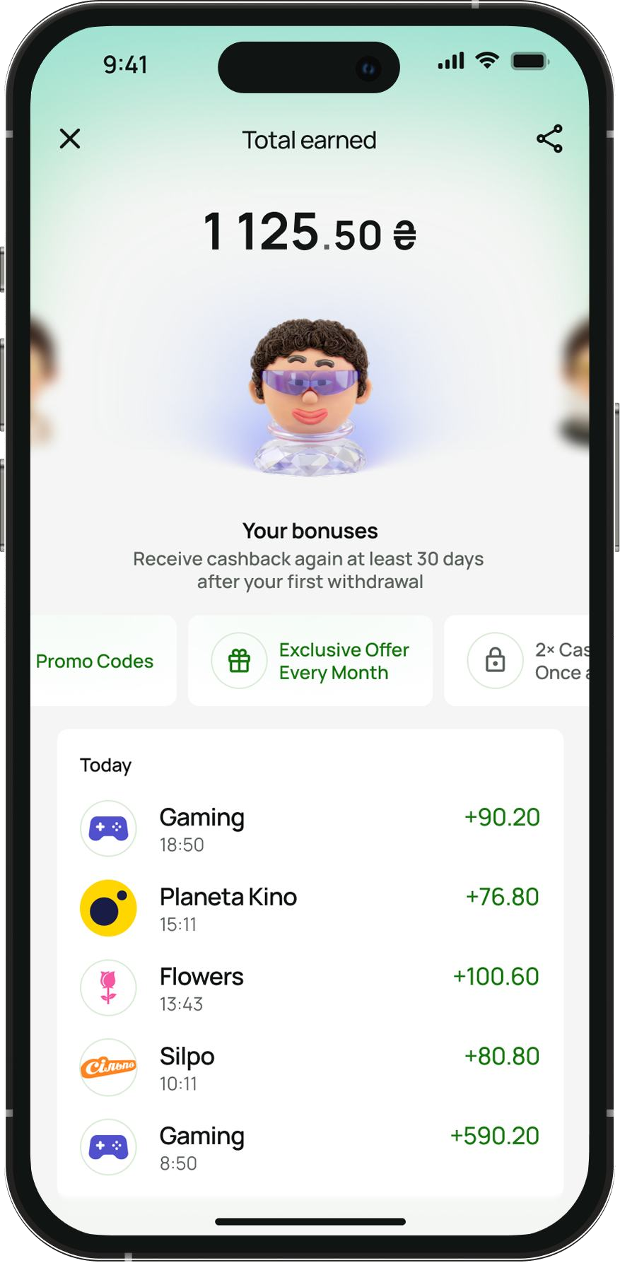 Pryvit loyalty level rewards